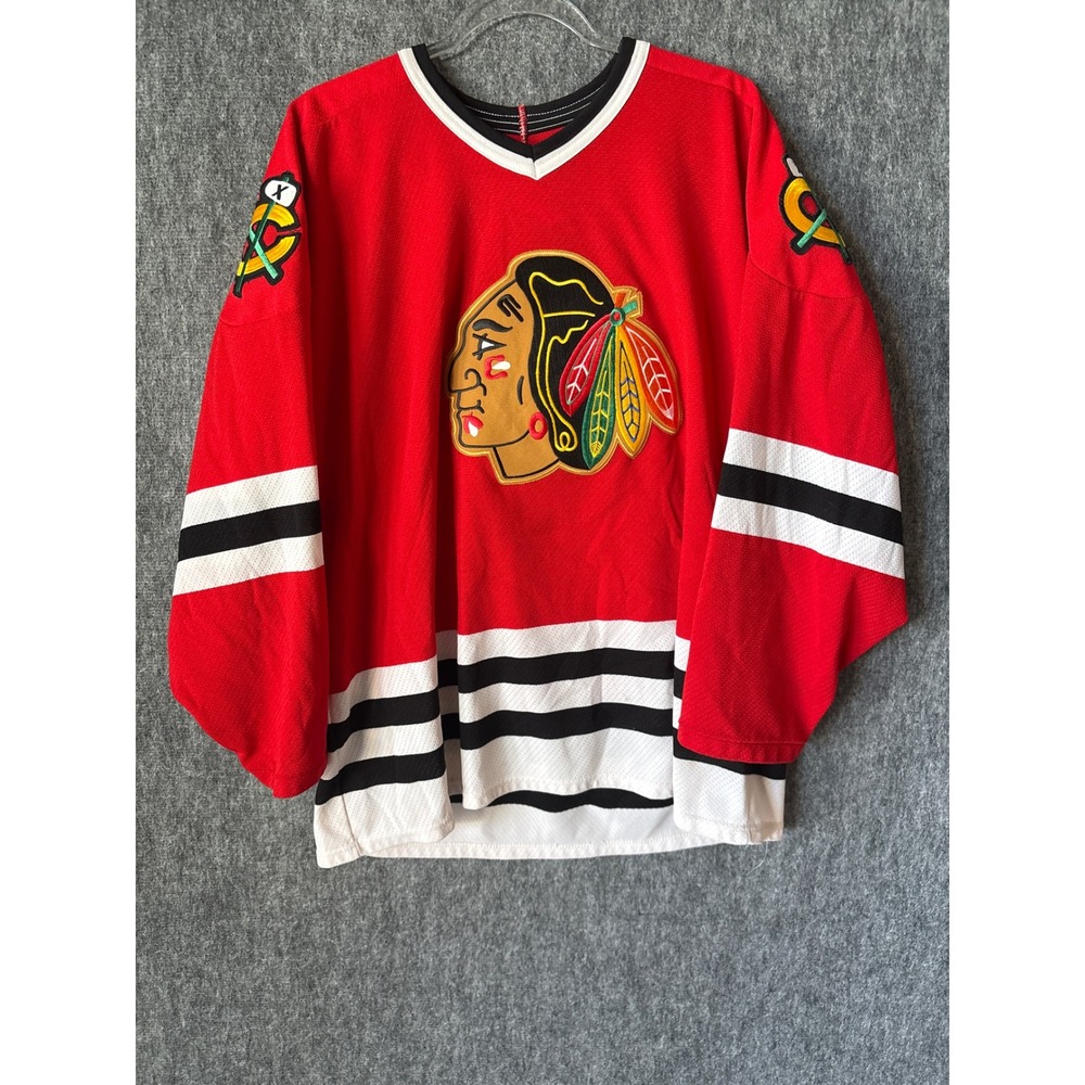 Vintage Chicago Blackhawks NHL Jersey Maska Air-Knit Red Mens XL Made in USA